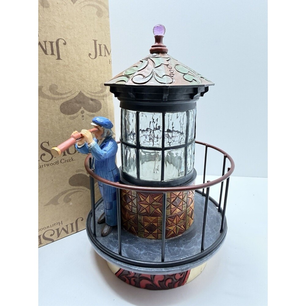 Rare Jim Shore Sea Captain Lookout - Keeping Watch Blinking Light Battery Op NEW